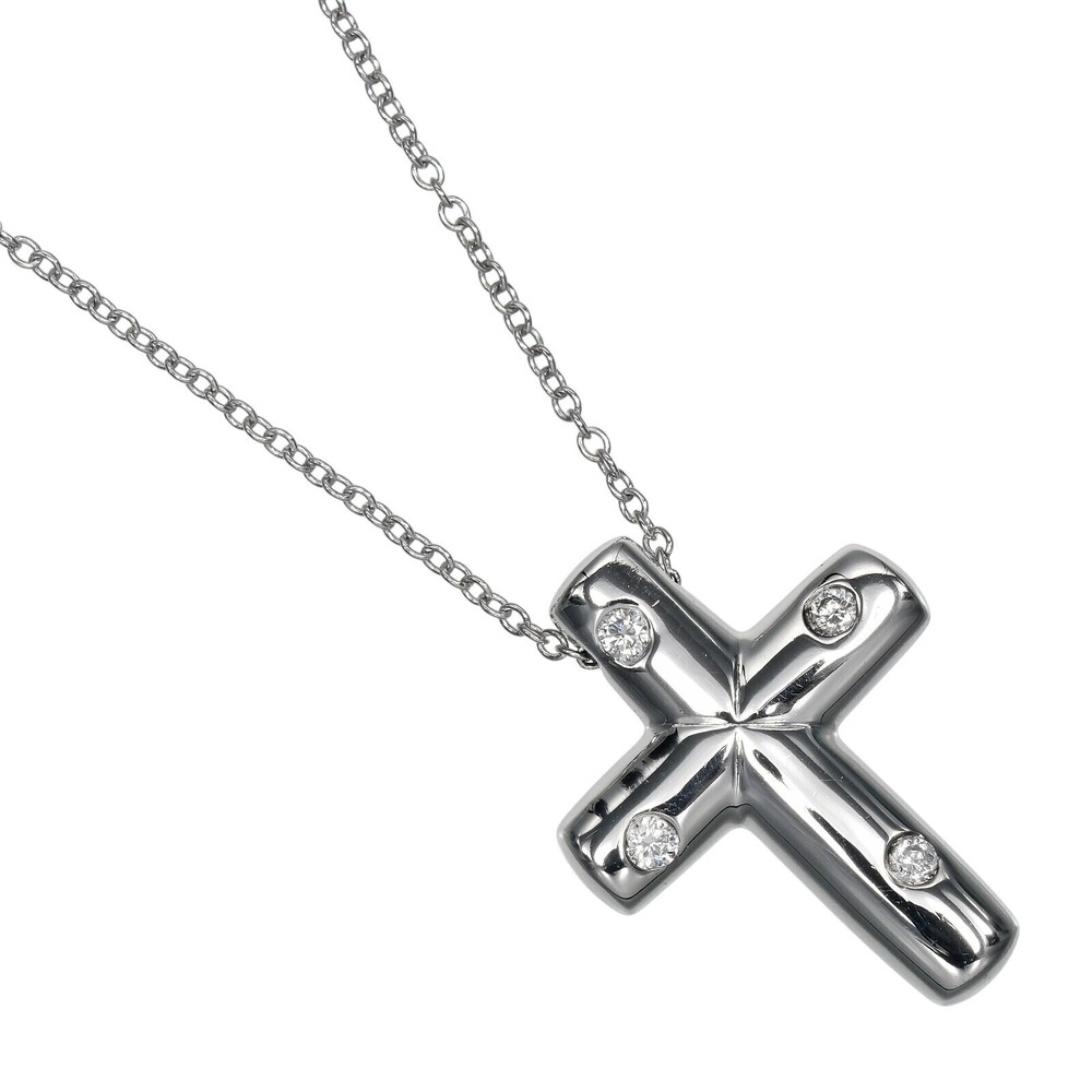 Tiffany & Co. Cross Pendant Platinum and Diamonds Small